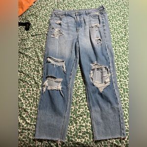faded color american eagle mom jean